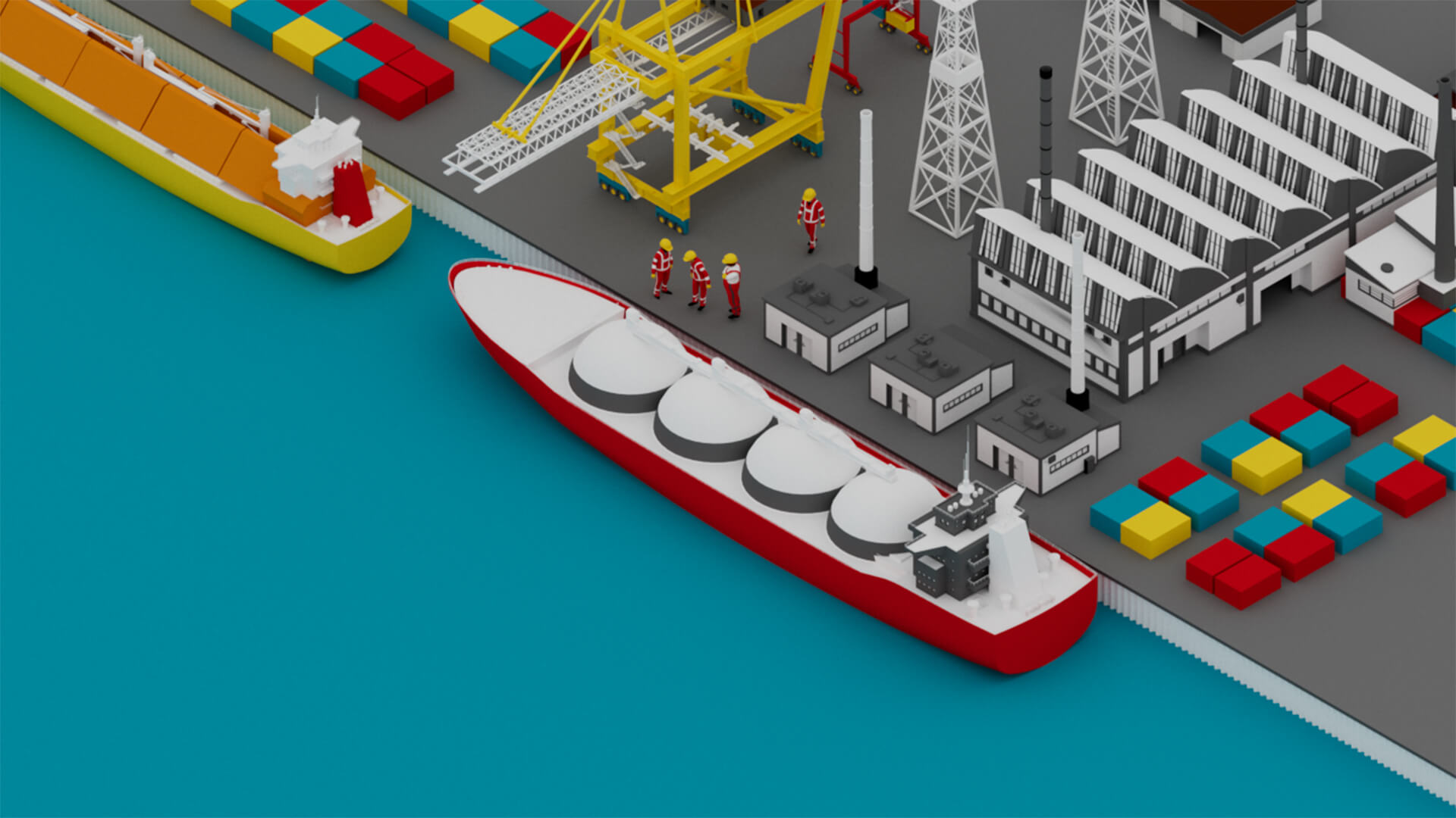 decorative background of a sea and shiping maritime port